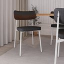 Ver imagem 3 de Cadeira Alloa Fixa com 4 Pés 50 x 44,7 x 83,8 cm com 6 Unidades Preto/Whisky