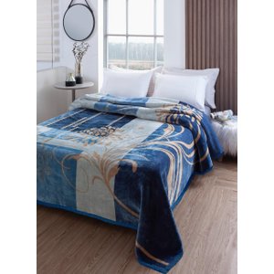 Cobertor Jolitex Raschel Plus Casal Blues 1,80 X 2,20 M