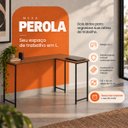 Ver imagem 4 de Mesa Pérola em L para Escritório e Home Office Preto/Imbuia 130x110cm