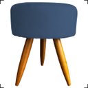 Ver imagem 4 de Kit Namoradeira Decorativa + 2 Poltronas Para Sala Reforçadas + 2 Puff Redondo Suede Azul-Marinho