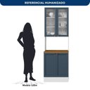 Ver imagem 5 de Paneleiro Duplo Americano com Vidro 4 Portas Yescasa Unna Branco/Azul