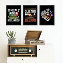 Ver imagem 1 de Kit 3 Quadros Decorativos Bilhar Sinuca 33x24cm:madeira Preta