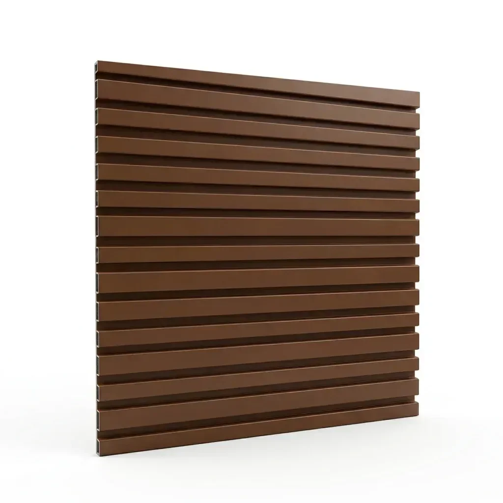 Ver imagem 3 de Painel Ripado em Alumínio Parete Marrom Corten Barra de 30 mm X 150 mm X 3000 mm/0,455 m² Viscardi
