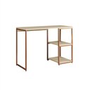 Ver imagem 2 de Mesa Escritório Berlim Industrial com Prateleira Ferro Cobre Tampo 110x46 Off White