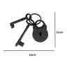 Escultura Decor Molho de Chaves Antigas em Ferro Preto 11cm - 2