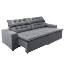 Ver imagem 1 de Sofá Concept 3,00 metros Retrátil e recinável com Mola Suede Light Cinza - Sofá na Web