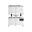 Ver imagem 5 de Balcão Gabinete para Pia Gabriela sem Tampo 150cm 4 Portas 1 Gaveta Branco