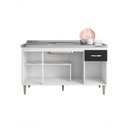 Ver imagem 2 de Balcão Gabinete para Pia Gabriela sem Tampo 150cm 4 Portas 1 Gaveta Branco