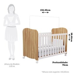 Quarto de Bebê Completo com Berço Americano Guarda Roupa Cômoda 100% Mdf Teka Espresso Móveis - 5