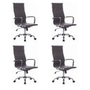 Ver imagem 1 de Kit 4 Cadeiras para Escritório Presidente Esteirinha Corino Office Preto