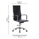 Ver imagem 3 de Kit 4 Cadeiras para Escritório Presidente Esteirinha Corino Office Preto