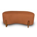Ver imagem 3 de Puff Orgânico Curvo Pé de Madeira Decorativo para Sala Confortável e Reforçado Bouclé