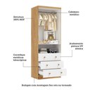 Ver imagem 6 de Quarto Infantil com Guarda-Roupa 2 Portas 3 Gavetas e Cômoda 3 Gavetas Teka Espresso Móveis Bege/Branco Brilho/Amêndoa