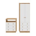 Ver imagem 2 de Quarto Infantil com Guarda-Roupa 2 Portas 3 Gavetas e Cômoda 3 Gavetas Teka Espresso Móveis Bege/Branco Brilho/Amêndoa