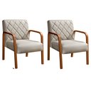Ver imagem 2 de Kit 2 Poltronas Cadeira Decorativa Sala, Recepção Lara Bege