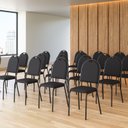 Ver imagem 5 de Kit 6 Cadeiras para Escritório Auditório Hotel Fixa Empilhável