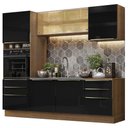 Ver imagem 3 de Armário de Cozinha Completa 240cm Rustic/Preto Lux Madesa 02