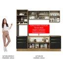 Ver imagem 6 de Armário de Cozinha Completa 240cm Rustic/Preto Lux Madesa 02