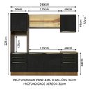 Ver imagem 4 de Armário de Cozinha Completa 240cm Rustic/Preto Lux Madesa 02