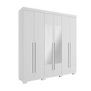 Ver imagem 2 de Guarda-Roupa Casal 6 Portas com Espelho 199cm Willow Espresso Móveis Branco