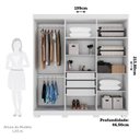 Ver imagem 4 de Guarda-Roupa Casal 6 Portas com Espelho 199cm Willow Espresso Móveis Branco