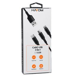 Cabo Usb Multifunção Tipo C /iPhone/ Microusb - Cb1120 Preto - 2