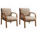Ver imagem 2 de Kit 2 Poltronas Cadeira Decorativa Sala, Recepção Lara Marrom