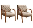 Ver imagem 2 de Kit 2 Poltronas Cadeira Decorativa Sala, Recepção Lara Marrom