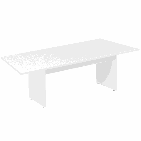 Mesa de Reunião Retangular 260 X 120 Cm Pé Painel Pe25 em Mdp Cor Branca Base Branca