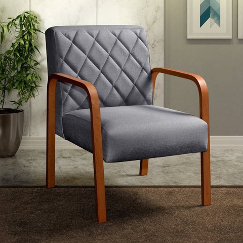 Kit 2 Poltronas Cadeira Decorativa Sala, Recepção Lara