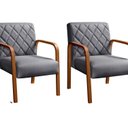Ver imagem 2 de Kit 2 Poltronas Cadeira Decorativa Sala, Recepção Lara Cinza