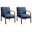 Ver imagem 2 de Kit 2 Poltronas Cadeira Decorativa Sala, Recepção Lara Azul