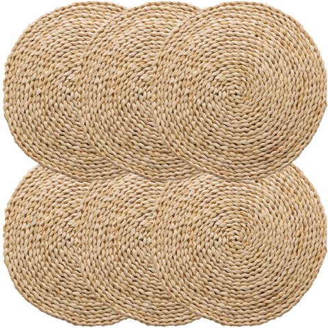 Jogo 6 Americano Fibra Natural Estilo Rústico 38cm