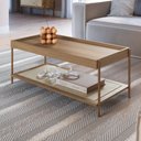 Ver imagem 1 de Mesa de Centro Oslo 93 Cm Madeira Mdp Hanover ou Nero Base Metal - Artesano