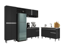 Ver imagem 2 de Cozinha Modulada Vanessa com Balcão para Pia 120mt Tatiane sem Tampo Preto Ajl