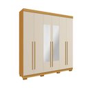 Ver imagem 2 de Guarda-Roupa Casal 6 Portas com Espelho 199cm Willow Espresso Móveis Off White/Cinamomo