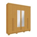 Ver imagem 2 de Guarda-Roupa Casal 6 Portas com Espelho 199cm Willow Espresso Móveis Branco/Cinamomo