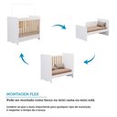 Ver imagem 5 de Berço Mini Cama Americano 100% MDF 3 em 1 Ben Branco/Brilho/Amêndoa