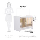 Ver imagem 3 de Berço Mini Cama Americano 100% MDF 3 em 1 Ben Branco/Brilho/Amêndoa