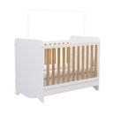 Ver imagem 2 de Berço Mini Cama Americano 100% MDF 3 em 1 Ben Branco/Brilho/Amêndoa