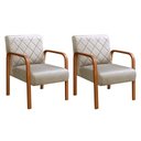 Ver imagem 2 de Kit 2 Poltronas Cadeira Decorativa Sala, Recepção Lara Bege Claro