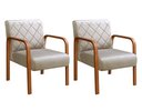Ver imagem 2 de Kit 2 Poltronas Cadeira Decorativa Sala, Recepção Lara Bege Claro