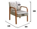 Ver imagem 3 de Kit 2 Poltronas Cadeira Decorativa Sala, Recepção Lara Bege Claro