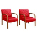 Ver imagem 2 de Kit 2 Poltronas Cadeira Decorativa Sala, Recepção Lara Vermelho