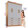 Guarda-roupa Infantil 4 Portas Frente Mdf Puxador de Madeira Aquarela - 4