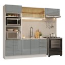 Ver imagem 2 de Armário de Cozinha Completa 270 cm Branco/Cinza Lux Madesa 07