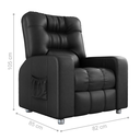 Ver imagem 2 de Poltrona Almofadada Reclinável Hull Sintetico Preto