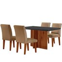 Ver imagem 6 de Mesa Olimpia 120mm Mdf Vidro Canto Reto Com 4 Cadeiras