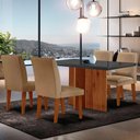 Ver imagem 1 de Mesa Olimpia 120mm Mdf Vidro Canto Reto Com 4 Cadeiras