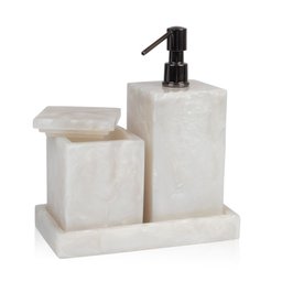 Conjunto Banheiro 3 Pçs Resina Madrepérola Fosco - 2